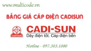 Bang Bao Gia Cap Dien Cadisun Moi Nhat