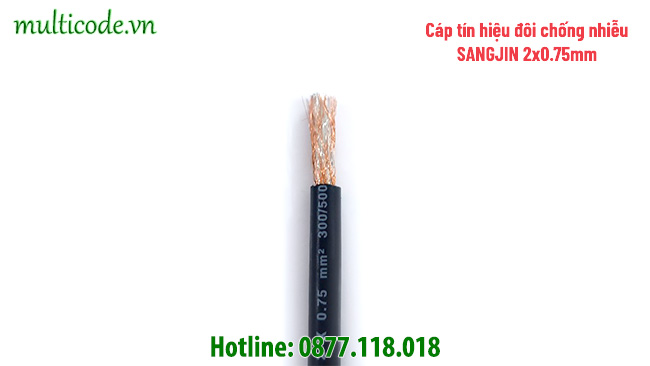Cap Tin Hieu Sangjin 2x0.75 Co Lop Dong Ben Chong Nhieu