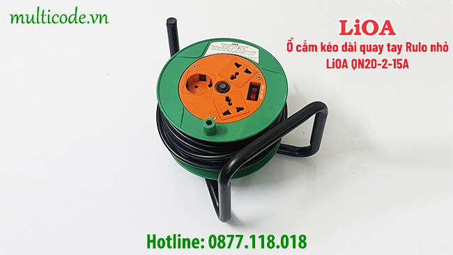 Ổ Cắm Quay Tay Kiểu Rulo Dây Dài 20m Lioa Qn20 2 15a