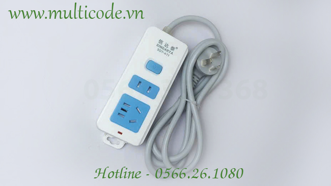 Ổ cắm điện SINDARTA có 2 lỗ cắm chuyên dụng chân dẹt