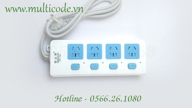 Ổ cắm điện 4 lỗ có công tắc từng ổ