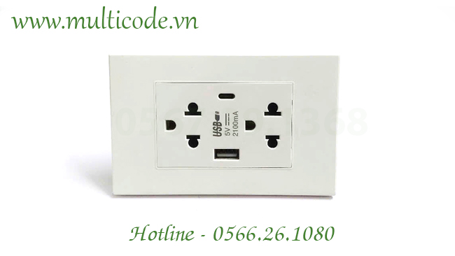 Ổ cắm tường có cổng USB tiện lợi cho gia đình